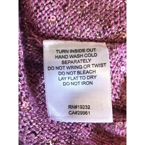 Alfred Dunner Women's Size Large Purple/Pink Sequins Rhinestones Sweater - Picture 6 of 7